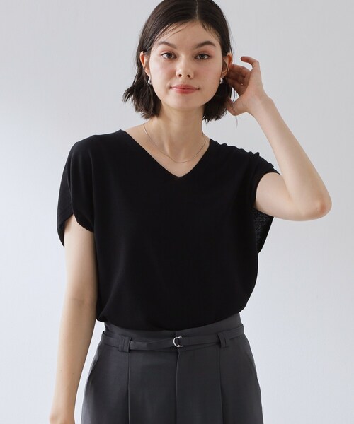 THE SHOP TK (ザ ショップ ティーケー )の「軽い着心地 Vネックニット(ニット/セーター・レディース・ブラック/ダークブラウン/ブルー/ナチュラル/ピンク系その他・99)」の13枚目の写真