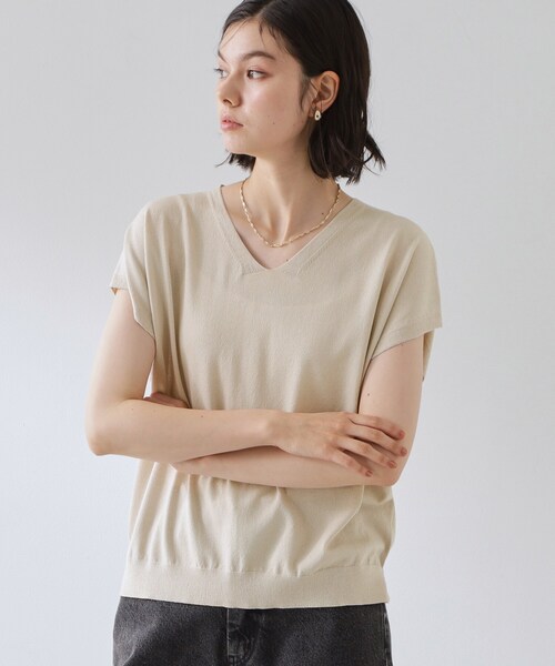 THE SHOP TK （ザ ショップ ティーケー ）の「【さらっとタッチ】Vネックニット（ニット/セーター・レディース・ブラック/ダークブラウン/ブルー/ナチュラル/ピンク系その他・99）」の20枚目の写真