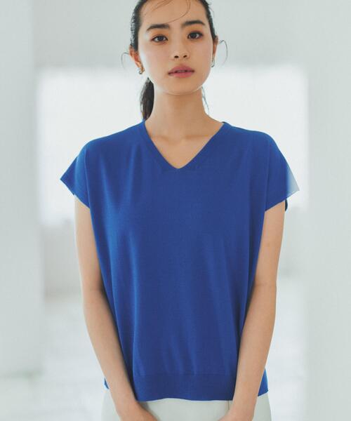 THE SHOP TK （ザ ショップ ティーケー ）の「【さらっとタッチ】Vネックニット（ニット/セーター・レディース・ブラック/ダークブラウン/ブルー/ナチュラル/ピンク系その他・99）」の7枚目の写真