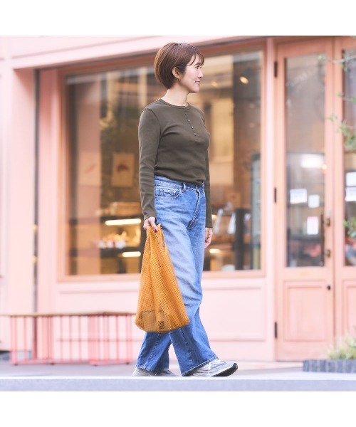 OMCC(オーエムシーシー)の「Shopping Bag Square Mesh S - ショッピングバッグスクエアメッシュ S(エコバッグ/サブバッグ・レディース・ブラック/ブルー系/ブラウン系/マスタード/グリーン/パープル・S)」の8枚目の写真