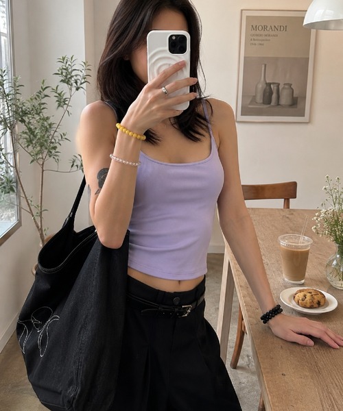 HALEY PESCA(ヘーリーペスカ)の「HALEY PESCA/ニュアンスカラー スリムフィットキャミソール(キャミソール・レディース・ホワイト/イエロー/ライトブルー/グレー/パープル/ブラック/ライトグリーン/レッド/ピンク・FREE)」の18枚目の写真