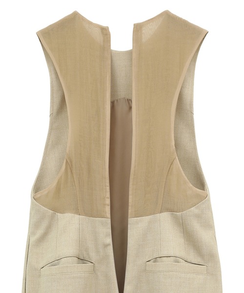 CLANE(クラネ)の「【CLANE/クラネ】BACK SHEER MAXI ONEPIECE/バックシアーマキシワンピース(ワンピース・レディース・ベージュ/マルチ・1/2)」の4枚目の写真