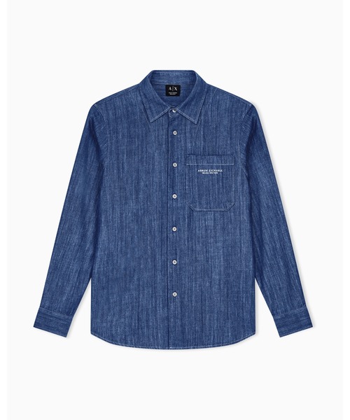 ARMANI EXCHANGE(アルマーニエクスチェンジ)の「【A|X アルマーニ エクスチェンジ】レギュラーフィット デニムシャツ/REGULAR(シャツ/ブラウス・メンズ・ブルー・MEDIUM/LARGE/X-SMALL/SMALL)」の5枚目の写真