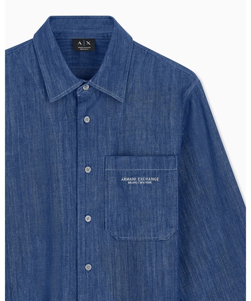 ARMANI EXCHANGE(アルマーニエクスチェンジ)の「【A|X アルマーニ エクスチェンジ】レギュラーフィット デニムシャツ/REGULAR(シャツ/ブラウス・メンズ・ブルー・MEDIUM/LARGE/X-SMALL/SMALL)」の7枚目の写真