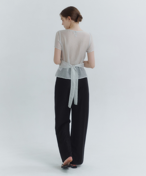 MICANE(ミケーネ)の「ヘベディシアビスチェブラウス(シャツ/ブラウス・レディース・ブラック/ミント/クリーム・1/2/4/3/5)」の10枚目の写真