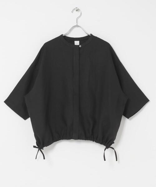 かぐれ(カグレ)の「リネンハーフスリーブシャツ(シャツ/ブラウス・レディース・ブラック/オフホワイト・FREE)」の19枚目の写真