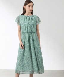 グリーンボタニカル シフォンワンピース