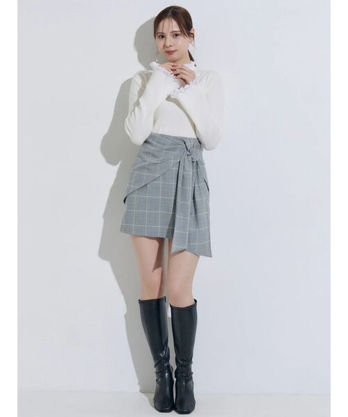 MERCURYDUO(マーキュリーデュオ)の「サイドリボンスカパン(スカート・レディース・ライトグレー/ブラック・SMALL/MEDIUM)」の10枚目の写真
