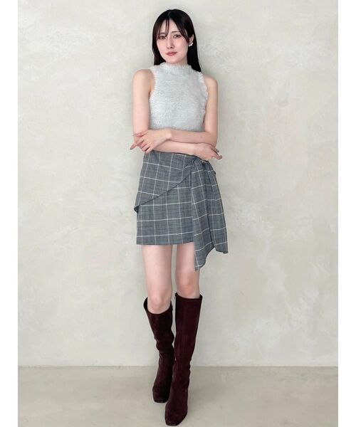 MERCURYDUO(マーキュリーデュオ)の「サイドリボンスカパン(スカート・レディース・ライトグレー/ブラック・SMALL/MEDIUM)」の13枚目の写真