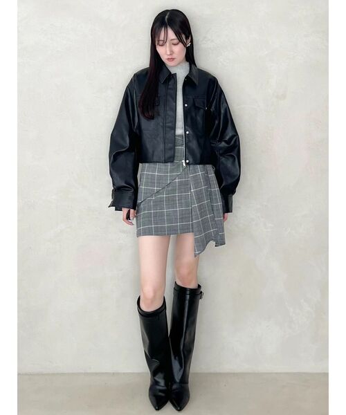 MERCURYDUO(マーキュリーデュオ)の「サイドリボンスカパン(スカート・レディース・ライトグレー/ブラック・SMALL/MEDIUM)」の18枚目の写真