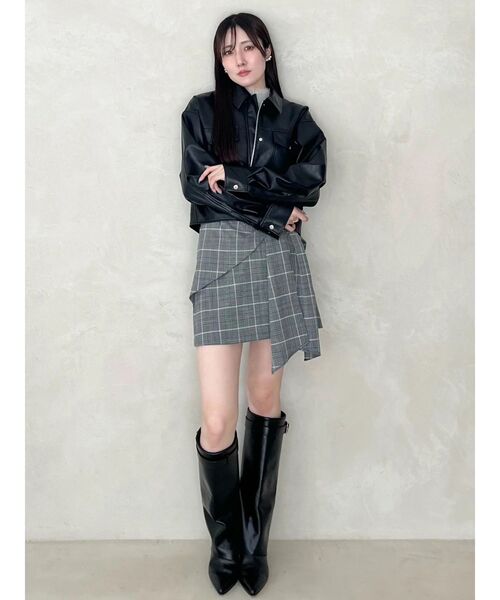 MERCURYDUO(マーキュリーデュオ)の「サイドリボンスカパン(スカート・レディース・ライトグレー/ブラック・SMALL/MEDIUM)」の19枚目の写真