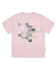 ネイチャーフラワープリントオーバーサイズ半袖Tシャツピンク