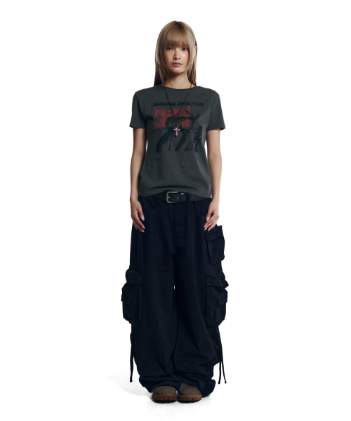 AAKAM(アーカム)の「Nonsense Puff Club Half Top (Dark Gray)(Tシャツ/カットソー・レディース・その他・1/2/3)」の6枚目の写真
