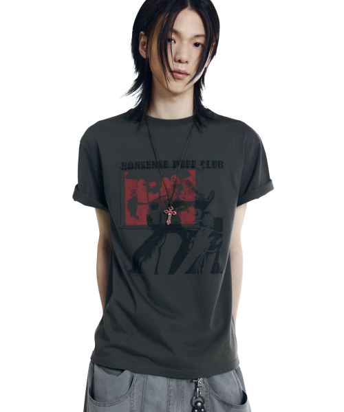 AAKAM(アーカム)の「Nonsense Puff Club Half Top (Dark Gray)(Tシャツ/カットソー・レディース・その他・1/2/3)」の7枚目の写真