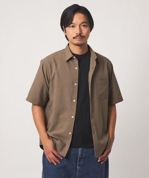 A DAY IN THE LIFE UNITED ARROWS（アデイインザライフユナイテッドアローズ）の「ウールライク リラックス レギュラーカラーシャツ-吸水速乾-＜A DAY IN THE LIFE＞（シャツ/ブラウス・メンズ・ライトブルー/ベージュ/ネイビー/オレンジ・M/L/XL）」の2枚目の写真