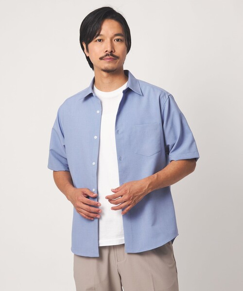 A DAY IN THE LIFE UNITED ARROWS（アデイインザライフユナイテッドアローズ）の「ウールライク リラックス レギュラーカラーシャツ-吸水速乾-＜A DAY IN THE LIFE＞（シャツ/ブラウス・メンズ・ライトブルー/ベージュ/ネイビー/オレンジ・M/L/XL）」の5枚目の写真