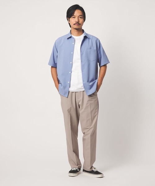 A DAY IN THE LIFE UNITED ARROWS（アデイインザライフユナイテッドアローズ）の「ウールライク リラックス レギュラーカラーシャツ-吸水速乾-＜A DAY IN THE LIFE＞（シャツ/ブラウス・メンズ・ライトブルー/ベージュ/ネイビー/オレンジ・M/L/XL）」の7枚目の写真