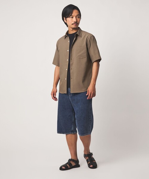 A DAY IN THE LIFE UNITED ARROWS（アデイインザライフユナイテッドアローズ）の「ウールライク リラックス レギュラーカラーシャツ-吸水速乾-＜A DAY IN THE LIFE＞（シャツ/ブラウス・メンズ・ライトブルー/ベージュ/ネイビー/オレンジ・M/L/XL）」の9枚目の写真