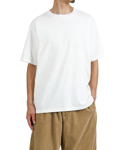 REMI RELIEF NAVY LABEL（レミレリーフネイビーレーベル）の「REMI RELIEF NAVY LABEL / レミレリーフ ネイビーレーベル：16/-天竺T（無地）：RN30389288AK[STD]（Tシャツ/カットソー・メンズ・オフホワイト/ブラック・M/XL/S/L）」の6枚目の写真