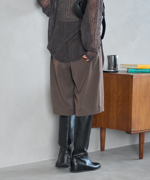 FREAK'S STORE（フリークスストア）の「ベルト付き タック ハーフパンツ（その他パンツ・レディース・ブラウン/チャコールグレー・ﾌﾘ-）」の7枚目の写真