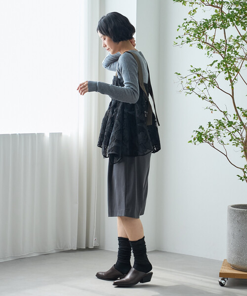 FREAK'S STORE（フリークスストア）の「ベルト付き タック ハーフパンツ（その他パンツ・レディース・ブラウン/チャコールグレー・ﾌﾘ-）」の12枚目の写真