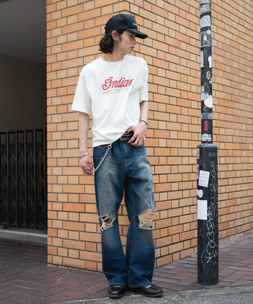 INDIAN(インディアン)の「WEGO/IndianグラフィックT(Tシャツ/カットソー・メンズ・ブラック/アイボリー・MEDIUM/LARGE)」の18枚目の写真