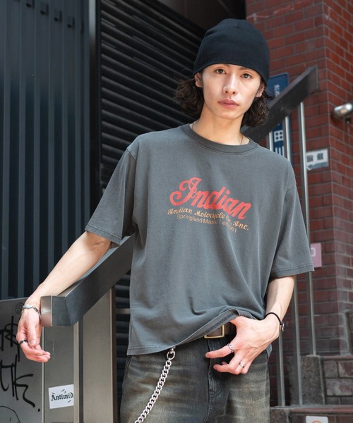 INDIAN(インディアン)の「WEGO/IndianグラフィックT(Tシャツ/カットソー・メンズ・ブラック/アイボリー・MEDIUM/LARGE)」の7枚目の写真