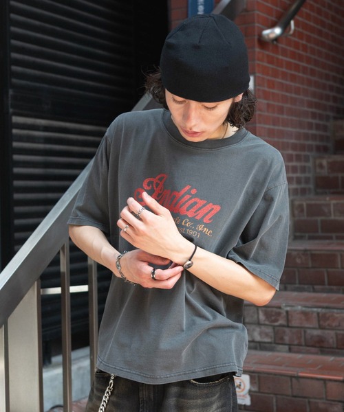 INDIAN(インディアン)の「WEGO/IndianグラフィックT(Tシャツ/カットソー・メンズ・ブラック/アイボリー・MEDIUM/LARGE)」の8枚目の写真