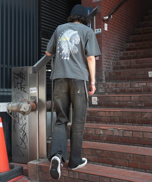INDIAN(インディアン)の「WEGO/IndianグラフィックT(Tシャツ/カットソー・メンズ・ブラック/アイボリー・MEDIUM/LARGE)」の10枚目の写真