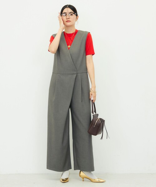 NOLLEY’S Sophi(ノーリーズソフィ)の「ウォッシャブルドライシャークオールインワン(つなぎ/オールインワン・レディース・ブラウン/グレー・38)」の2枚目の写真