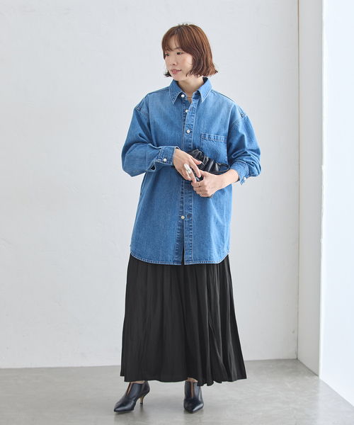 journal standard L'essage(ジャーナルスタンダードレサージュ)の「《手洗い可》デシンスカート(スカート・レディース・ブラウン/ブラック・38/36)」の3枚目の写真