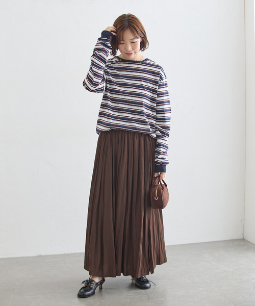 journal standard L'essage(ジャーナルスタンダードレサージュ)の「《手洗い可》デシンスカート(スカート・レディース・ブラウン/ブラック・38/36)」の4枚目の写真