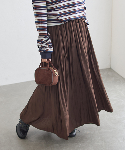 journal standard L'essage(ジャーナルスタンダードレサージュ)の「《手洗い可》デシンスカート(スカート・レディース・ブラウン/ブラック・38/36)」の10枚目の写真