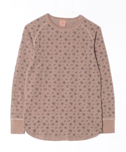JEMORGAN(ジェーイーモーガン)の「"04"≪JEMORGAN≫パックT ワッフル 花柄 長袖Tシャツ ピグメント染め(Tシャツ/カットソー・レディース・ブラウン/グレー/ピンク/ブルー/オレンジ/グリーン/イエロー・FREE)」の2枚目の写真