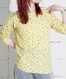 "04"≪JEMORGAN≫パックT ワッフル 花柄 長袖Tシャツ ピグメント染め