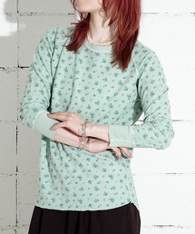 "04"≪JEMORGAN≫パックT ワッフル 花柄 長袖Tシャツ ピグメント染め