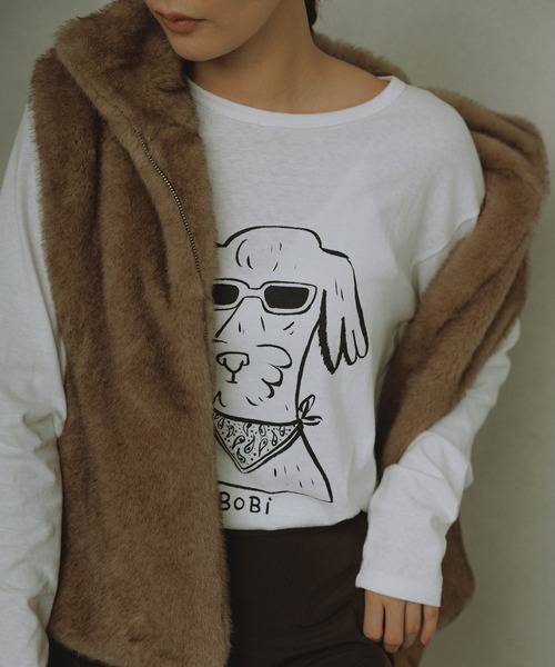 SALON adam et rope'（サロン アダム エ ロペ）の「【Camille de Cussac for SALON】アートプリントロングスリーブTシャツ（Tシャツ/カットソー・レディース・ホワイト系その他2/ホワイト系その他/ホワイト・FREE）」の3枚目の写真