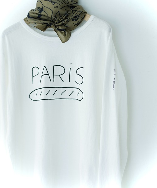 SALON adam et rope'（サロン アダム エ ロペ）の「【Camille de Cussac for SALON】アートプリントロングスリーブTシャツ（Tシャツ/カットソー・レディース・ホワイト系その他2/ホワイト系その他/ホワイト・FREE）」の2枚目の写真
