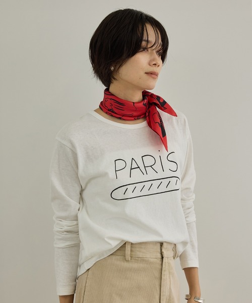 SALON adam et rope'（サロン アダム エ ロペ）の「【Camille de Cussac for SALON】アートプリントロングスリーブTシャツ（Tシャツ/カットソー・レディース・ホワイト系その他2/ホワイト系その他/ホワイト・FREE）」の7枚目の写真