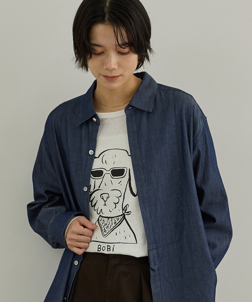 SALON adam et rope'（サロン アダム エ ロペ）の「【Camille de Cussac for SALON】アートプリントロングスリーブTシャツ（Tシャツ/カットソー・レディース・ホワイト系その他2/ホワイト系その他/ホワイト・FREE）」の11枚目の写真