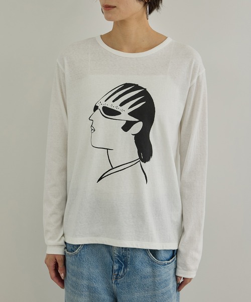 SALON adam et rope'（サロン アダム エ ロペ）の「【Camille de Cussac for SALON】アートプリントロングスリーブTシャツ（Tシャツ/カットソー・レディース・ホワイト系その他2/ホワイト系その他/ホワイト・FREE）」の17枚目の写真