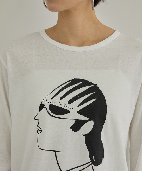 SALON adam et rope'（サロン アダム エ ロペ）の「【Camille de Cussac for SALON】アートプリントロングスリーブTシャツ（Tシャツ/カットソー・レディース・ホワイト系その他2/ホワイト系その他/ホワイト・FREE）」の20枚目の写真