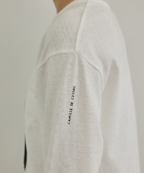 SALON adam et rope'（サロン アダム エ ロペ）の「【Camille de Cussac for SALON】アートプリントロングスリーブTシャツ（Tシャツ/カットソー・レディース・ホワイト系その他2/ホワイト系その他/ホワイト・FREE）」の22枚目の写真