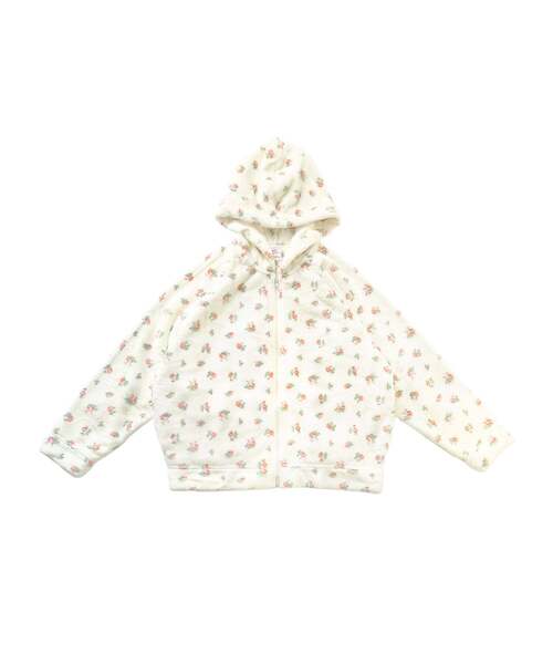 JEMORGAN（ジェーイーモーガン）の「【JEMORGAN LONG JOHNS】 フリース 花柄ジップパーカー（JF638-59S）（パーカー・レディース・パープル/ピンク/ブルー・フリー）」の3枚目の写真
