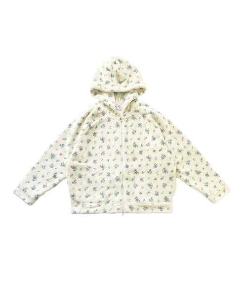 JEMORGAN（ジェーイーモーガン）の「【JEMORGAN LONG JOHNS】 フリース 花柄ジップパーカー（JF638-59S）（パーカー・レディース・パープル/ピンク/ブルー・フリー）」の2枚目の写真