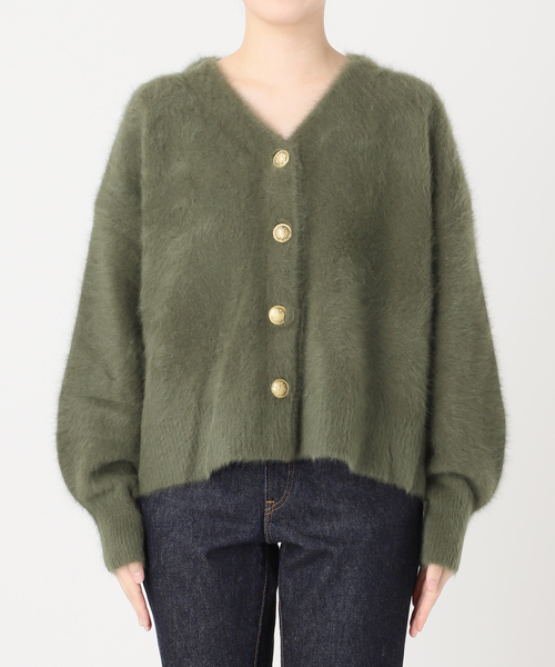 journal standard L'essage(ジャーナルスタンダードレサージュ)の「《一部WEB限定カラー/追加》FOX CASHMERE Vネックカーディガン(カーディガン/ボレロ・レディース・レッド/ベージュ/オリーブ/ネイビー/ピンク系その他・FREE)」の12枚目の写真