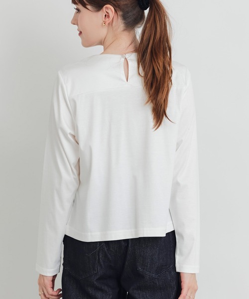 PICCIN(ピッチン)の「フロントリボンプルオーバー(Tシャツ/カットソー・レディース・オフホワイト/ブラック・M)」の21枚目の写真