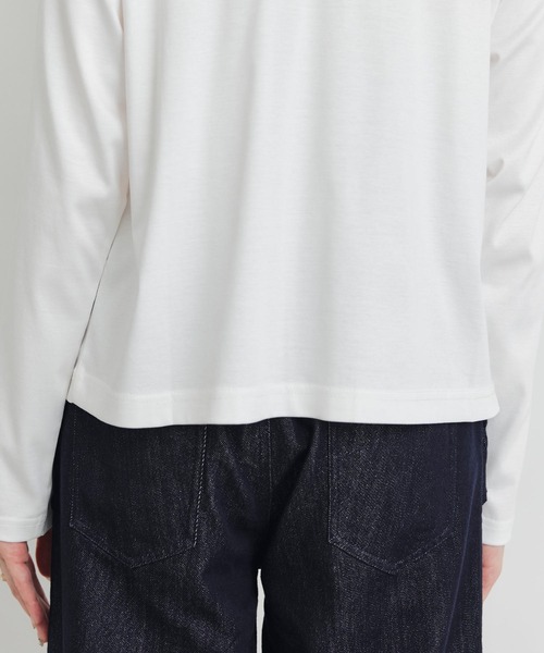PICCIN(ピッチン)の「フロントリボンプルオーバー(Tシャツ/カットソー・レディース・オフホワイト/ブラック・M)」の4枚目の写真