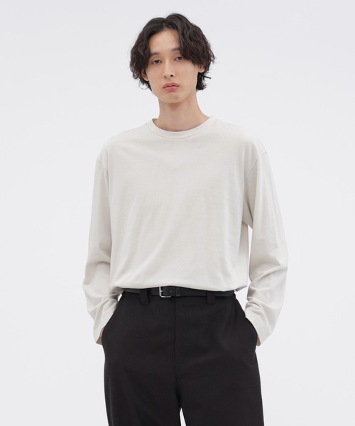 MARGARET HOWELL(マーガレットハウエル)の「PLAIN COTTON JERSEY(Tシャツ/カットソー・メンズ・ブラック/アイボリー・MEDIUM/LARGE)」の2枚目の写真