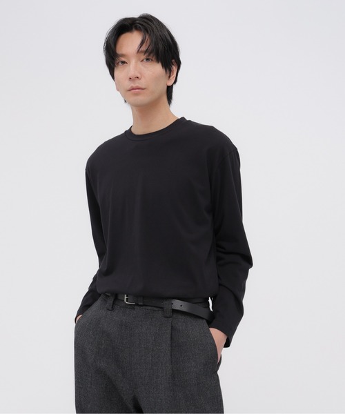 MARGARET HOWELL(マーガレットハウエル)の「PLAIN COTTON JERSEY(Tシャツ/カットソー・メンズ・ブラック/アイボリー・MEDIUM/LARGE)」の1枚目の写真